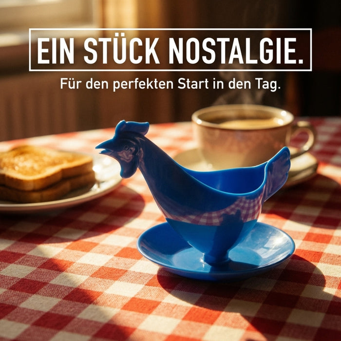 Eierbecher Frühstücks-Set - 6x Becher, 6x Löffel, 1x Geschenkbox