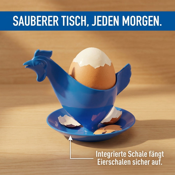 Eierbecher Frühstücks-Set - 6x Becher, 6x Löffel, 1x Geschenkbox