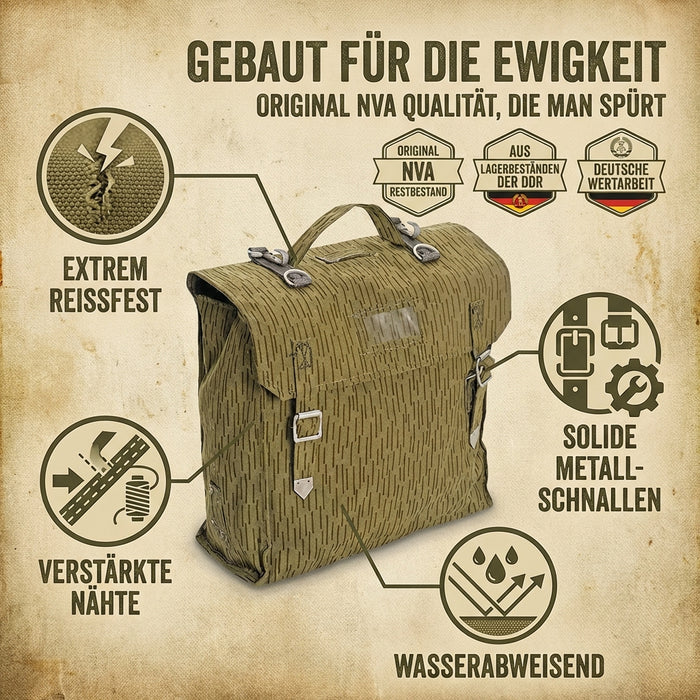 NVA Tragetasche - Sturmgepäck - Feldrucksack mit Tragegeschirr - Maße: ca. 30 x 30 x 14 cm