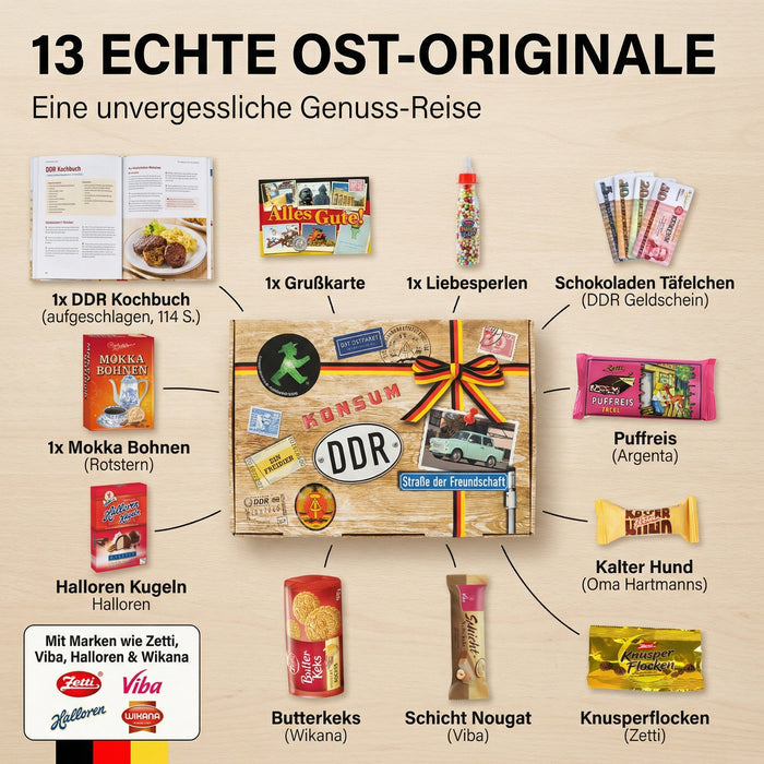 Zahl 12 - Süßigkeiten Set DDR L - Ossiladen I Ostprodukte Versand