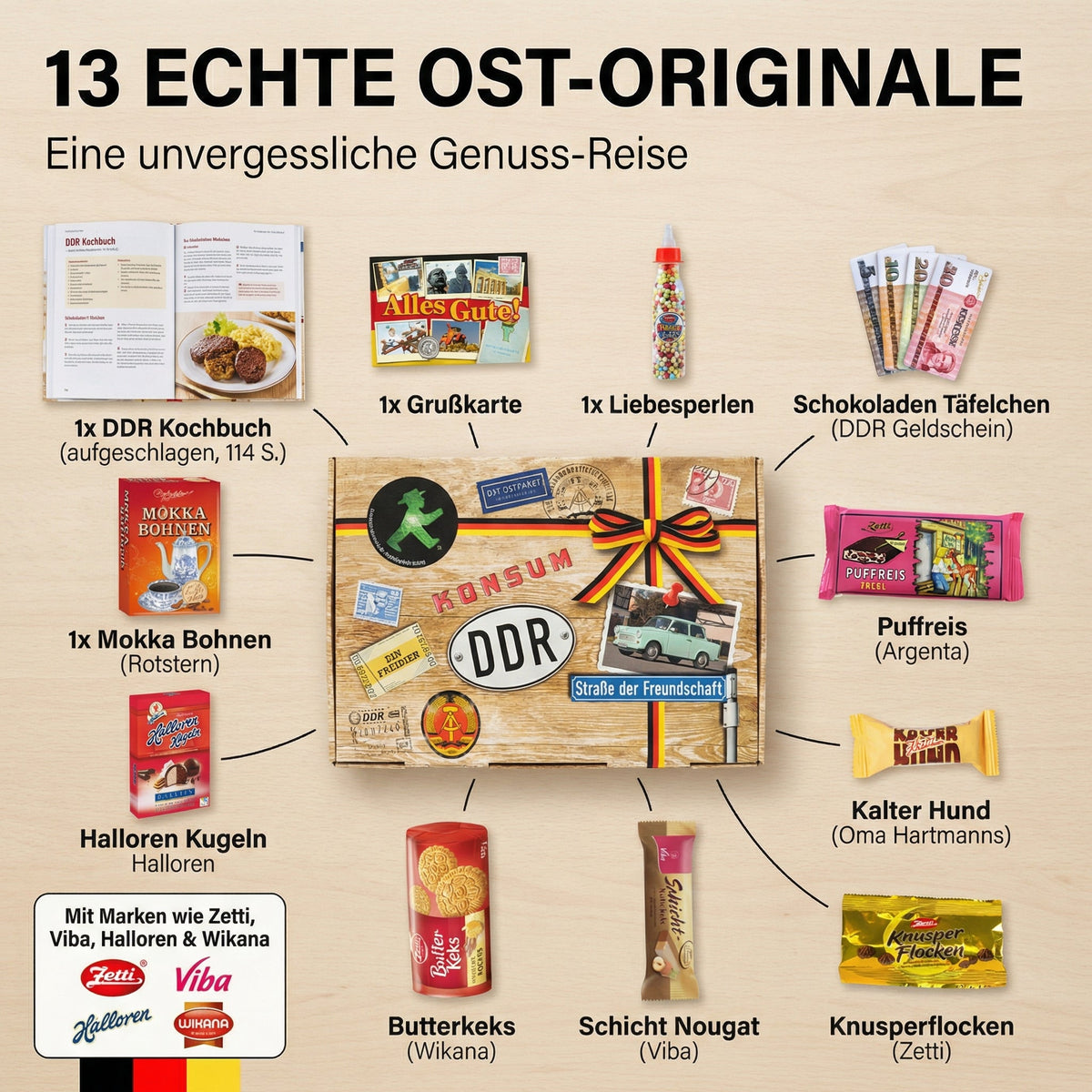 58 Zahl - Süßigkeiten Set DDR L - Ossiladen I Ostprodukte Versand