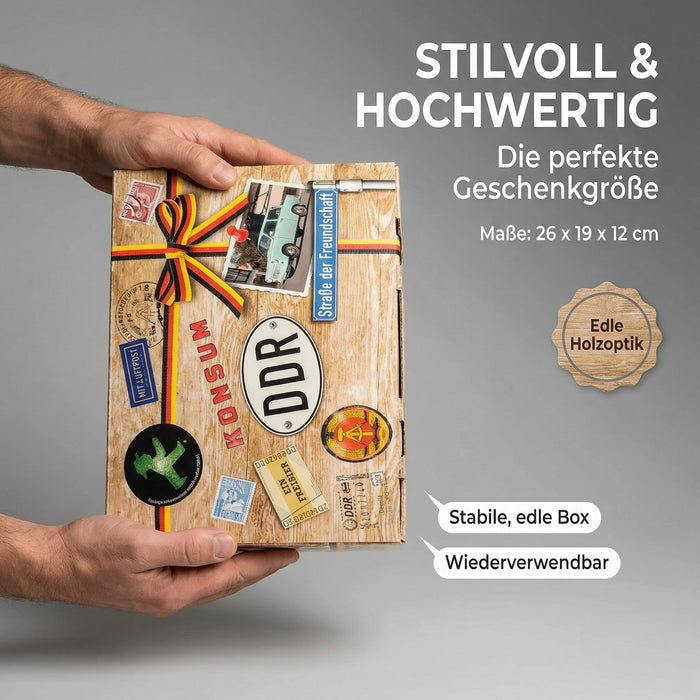 Geschenkset Ostpaket "DDR Herzhaft Box" - inkl. Original Schulküche, Leberwurst, Soljanka