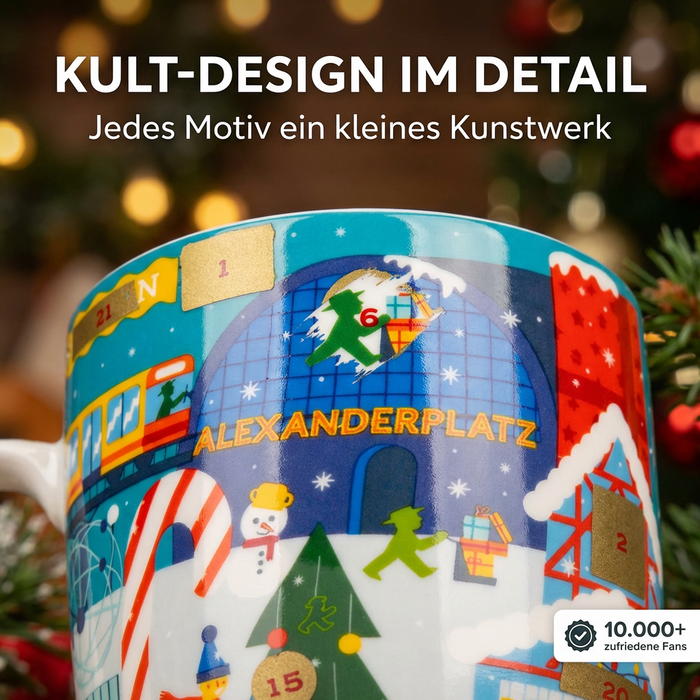Adventskalendertasse - Spülmaschinengeeignet mit Adventsmotiv Ampelmann