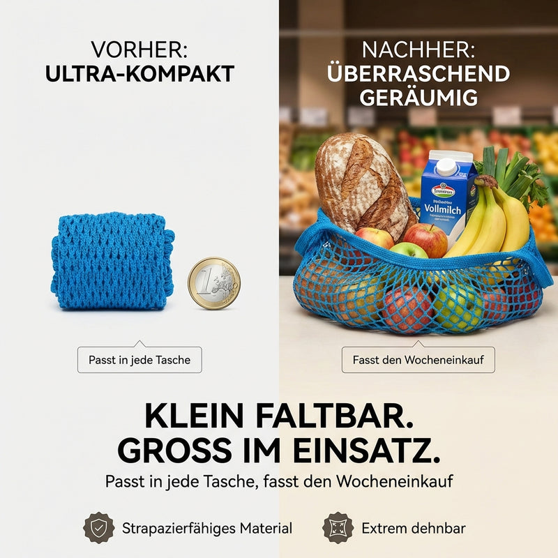 DDR Mininetz Dederon Einkaufsbeutel – Klassiker in Blau