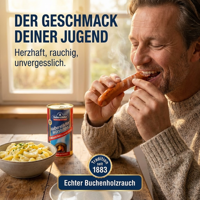 Halberstädter – 5 zarte Würstchen im Natursaitling, herzhaft geräuchert – 250 g