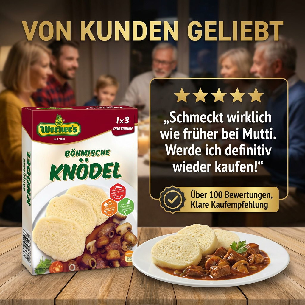 Werner's Böhmische Knödel - 3 Portionen Fertigmehlmischung -  Originalrezept aus Österreich