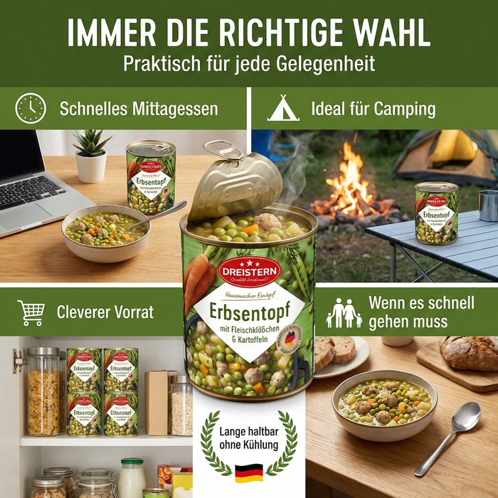 Erbsen - Eintopf mit Fleischklößchen (Dreistern) 800g