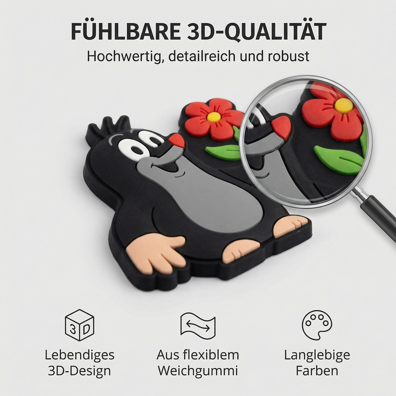 3D Magnet - kleiner Maulwurf als Gärtner