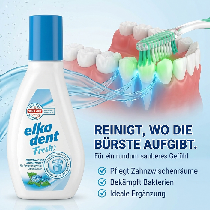 Elkadent Mundwasser - Fresh, 125 ml