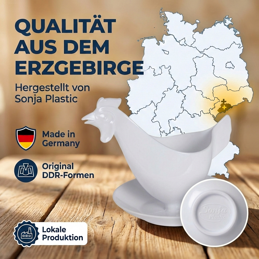 Reifra Sonja PLASTIC Eierbecher als Huhn weiß - für alle Eiergrößen - Traditionseierbecher