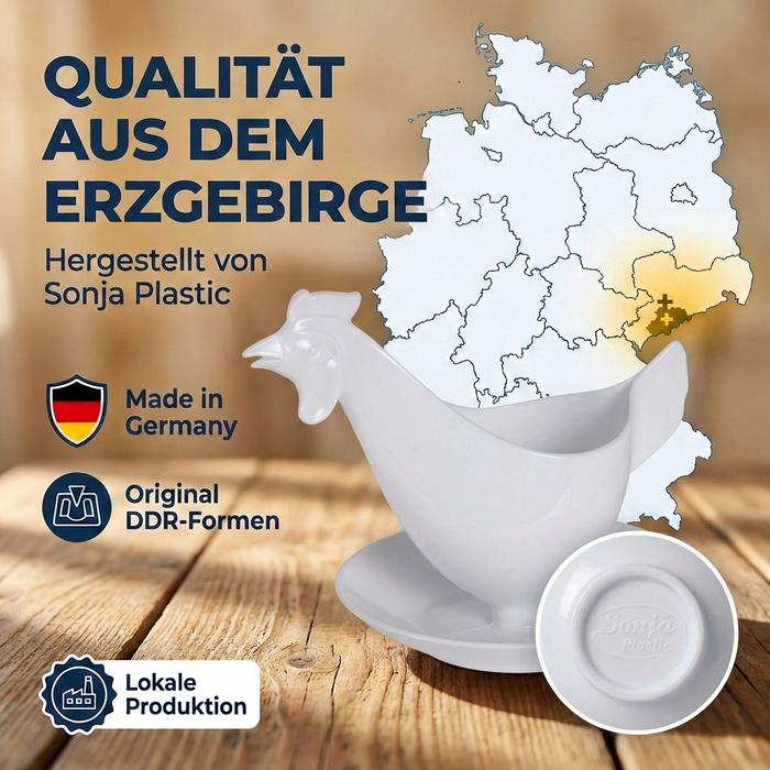 Eierbecher Huhnform weiß