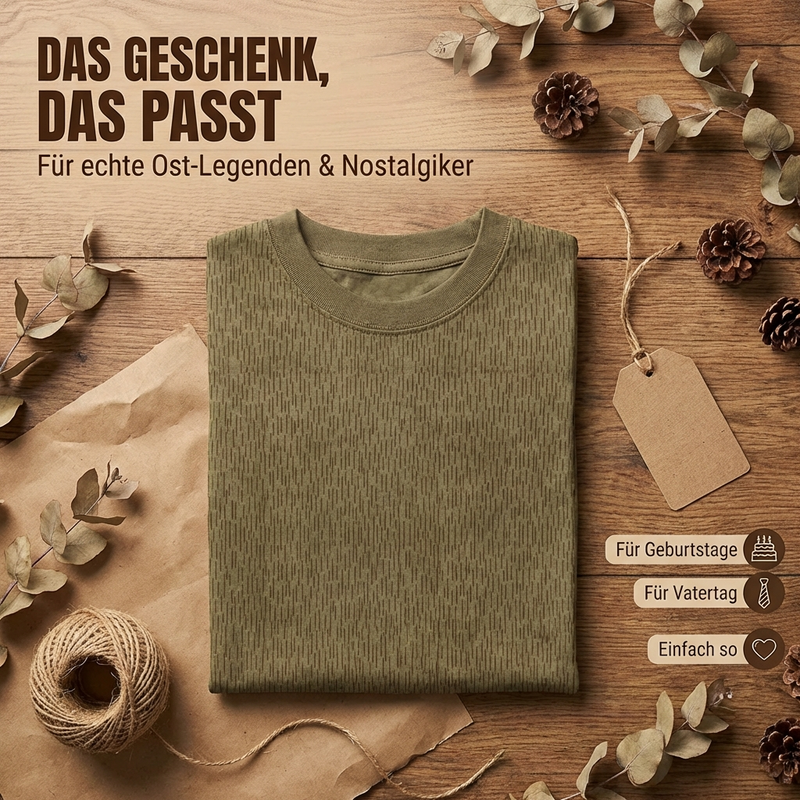 T-Shirt im NVA-Look mit Streifen - 100% Baumwolle - unisex