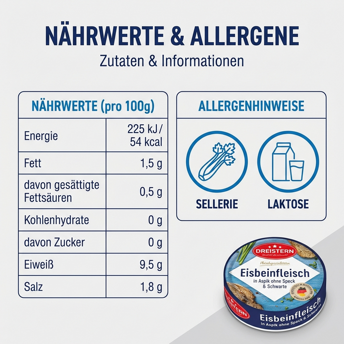 Dreistern Eisbeinfleisch in Aspik ohne Speck und Schwarte 200g