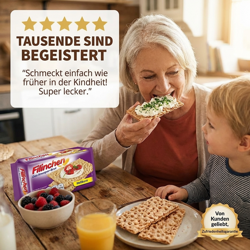 Filinchen Vollkorn - das Knusper-Brot laktosefrei & zuckerarm - gut bekömmlich 75g