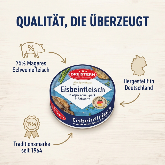 Dreistern Eisbeinfleisch in Aspik ohne Speck und Schwarte 200g