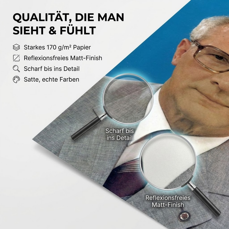 Erich Honecker - großes Poster DIN A3 Historisches Amtsstubenbild auf mattem Qualitätsdruck