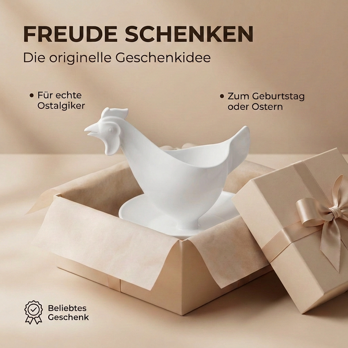 Eierbecher Huhnform weiß