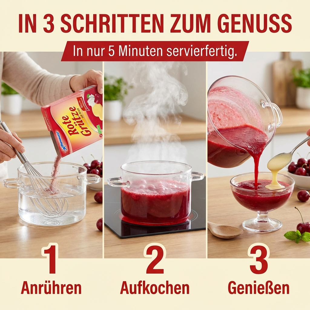 Komet Rote Grütze mit Grieß - Himbeer 50g
