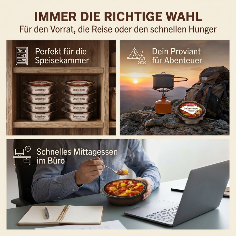 Dreistern Gulaschtopf 400g – Herzhaftes Fertiggericht mit Rindfleisch & Kartoffeln in würziger Sauce – Hausmacher Qualität, lange haltbar & schnell zubereitet