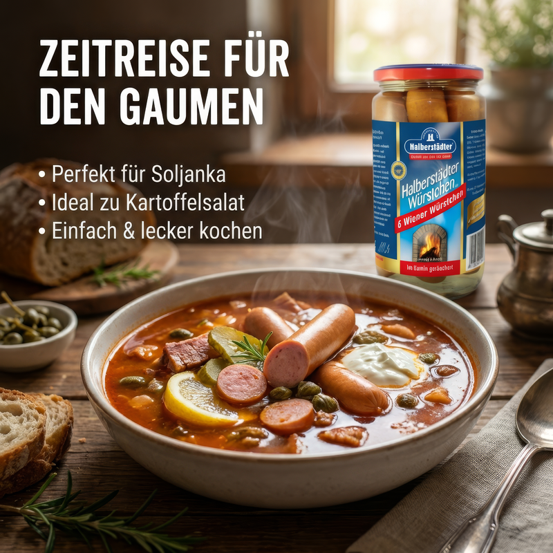 Halberstädter Wiener Würstchen i.z.Saitl. - 6St. 250g - Kamin geräuchert