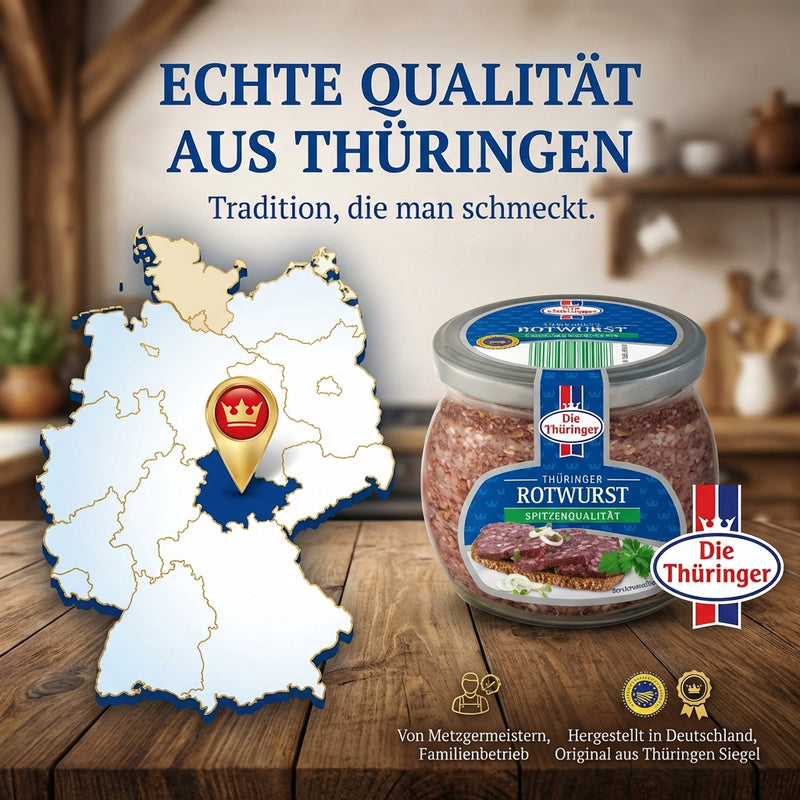 Die Thüringer Rotwurst im Schraubglas - herzhaft, traditionell, streichzart - 300g