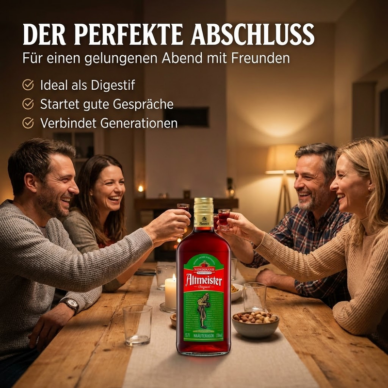 Original Altmeister Kräuterlikör aus 42 Kräutern 0,7l mit Alkoholgehalt von 32% vol.
