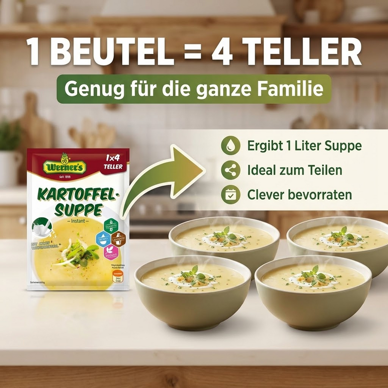 Werner Kartoffelsuppe, 4 Teller