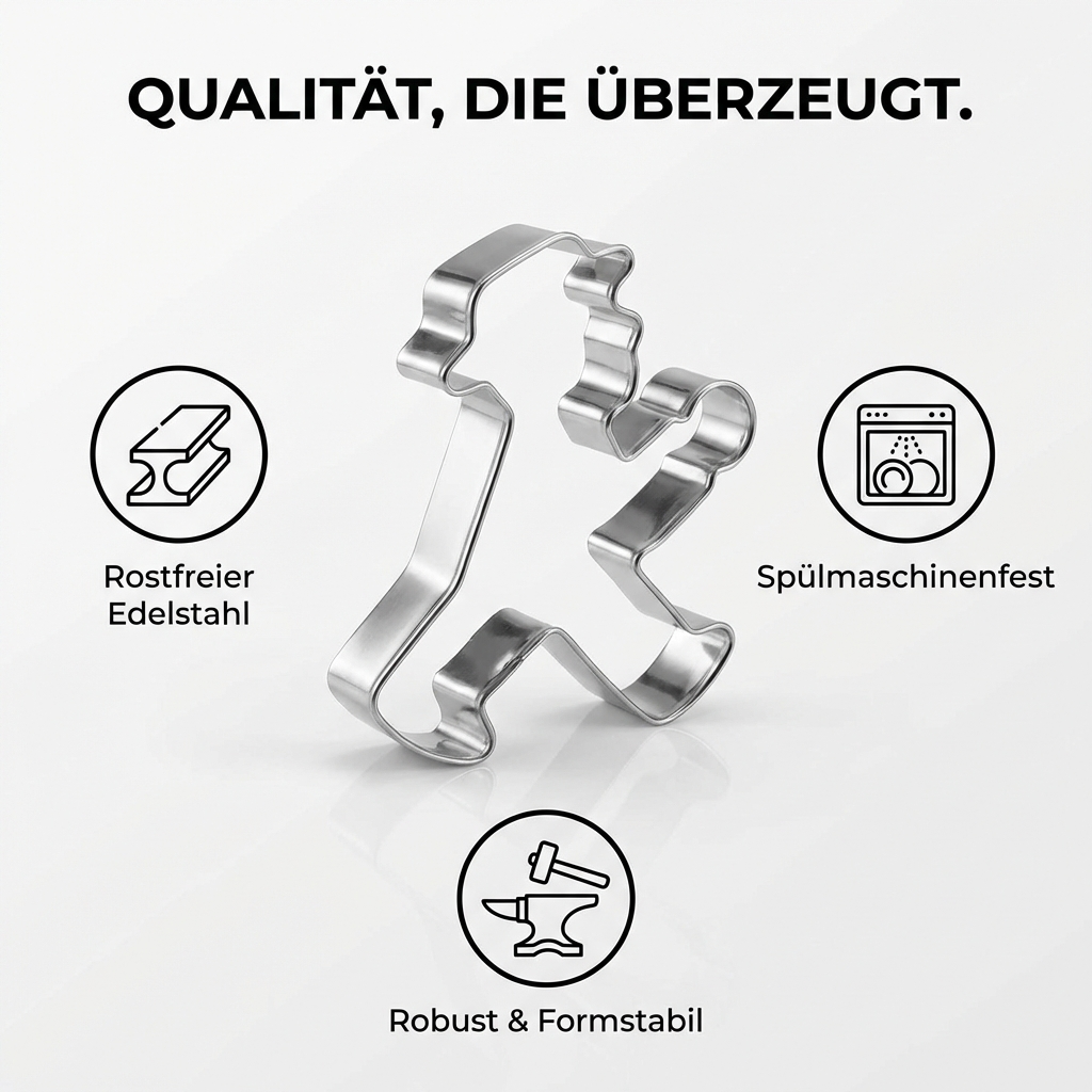 AMPELMANN Keksausstecher „Steher & Geher“ im Set – aus Edelstahl für kreative Back- und Dessertideen - 7,5cm