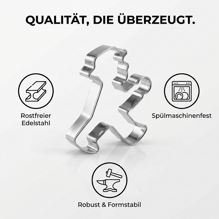 Plätzchenausstecher Keksausstecher aus Edelstahl mit Motiv Ampelmann Geher 7,5 groß