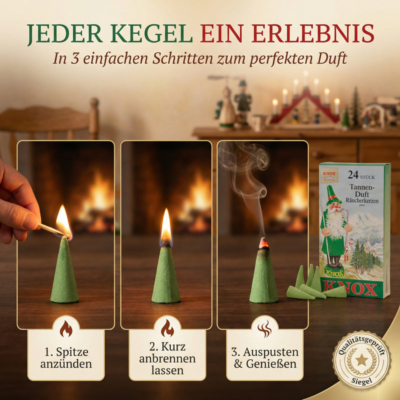 Knox Räucherkerzen mit Tannenduft - 24 Stück