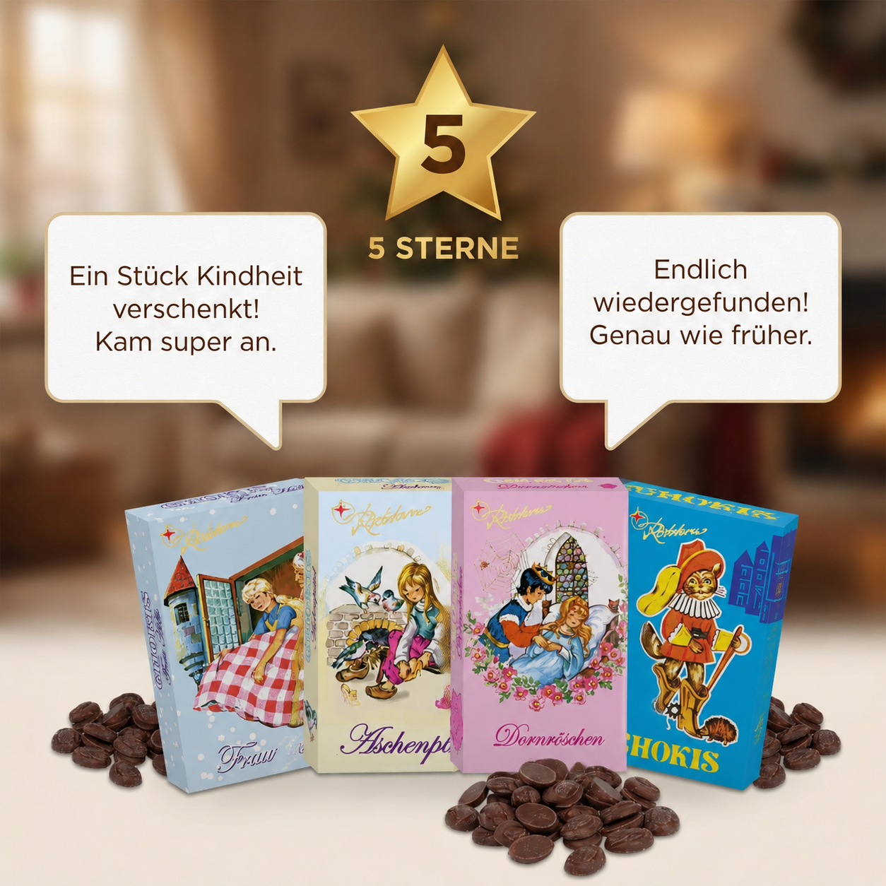 Chokis Märchen aus Vollmilch Schokolade, 50g Schokoladenbohnen