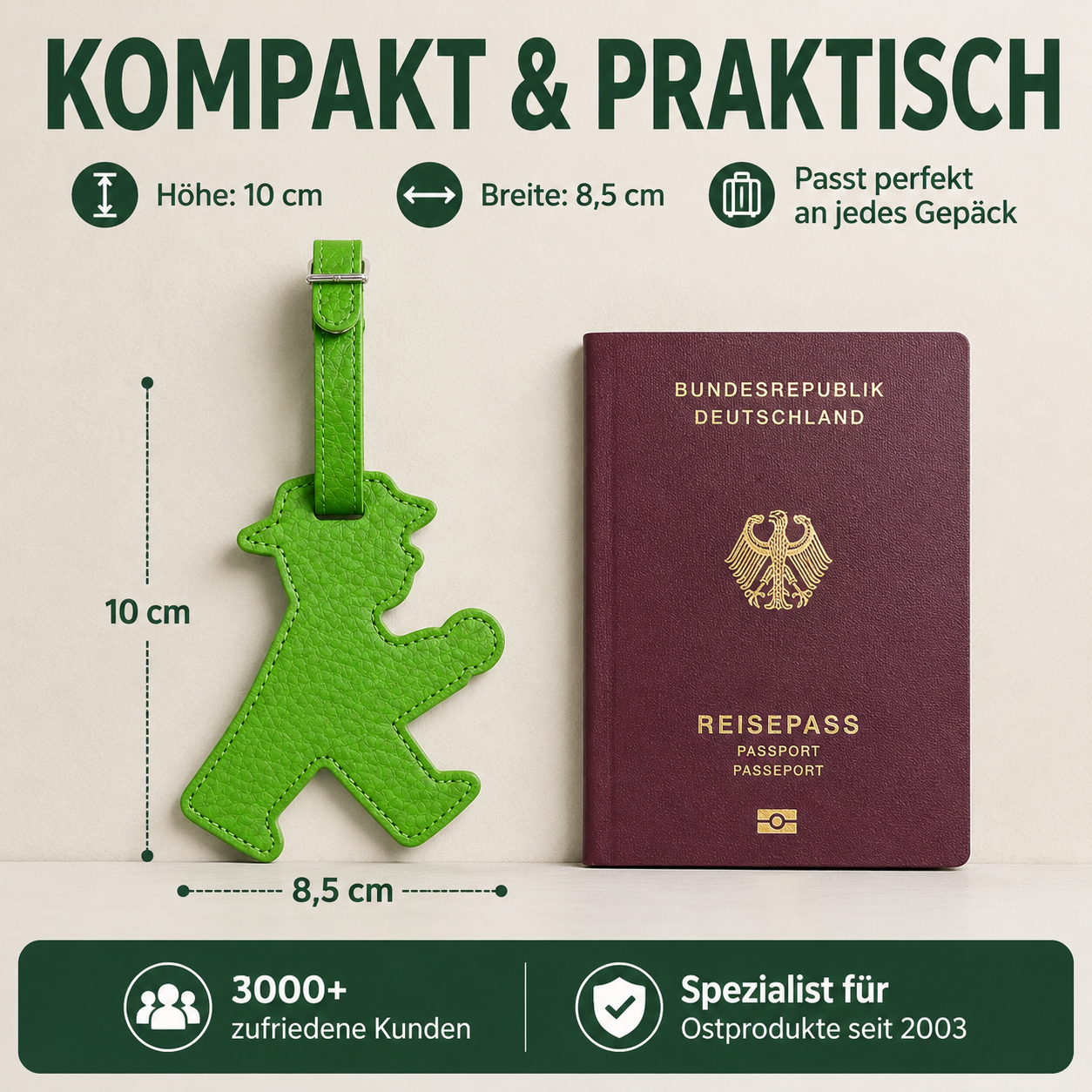 Kofferanhänger grün Geher Ampelmännchen