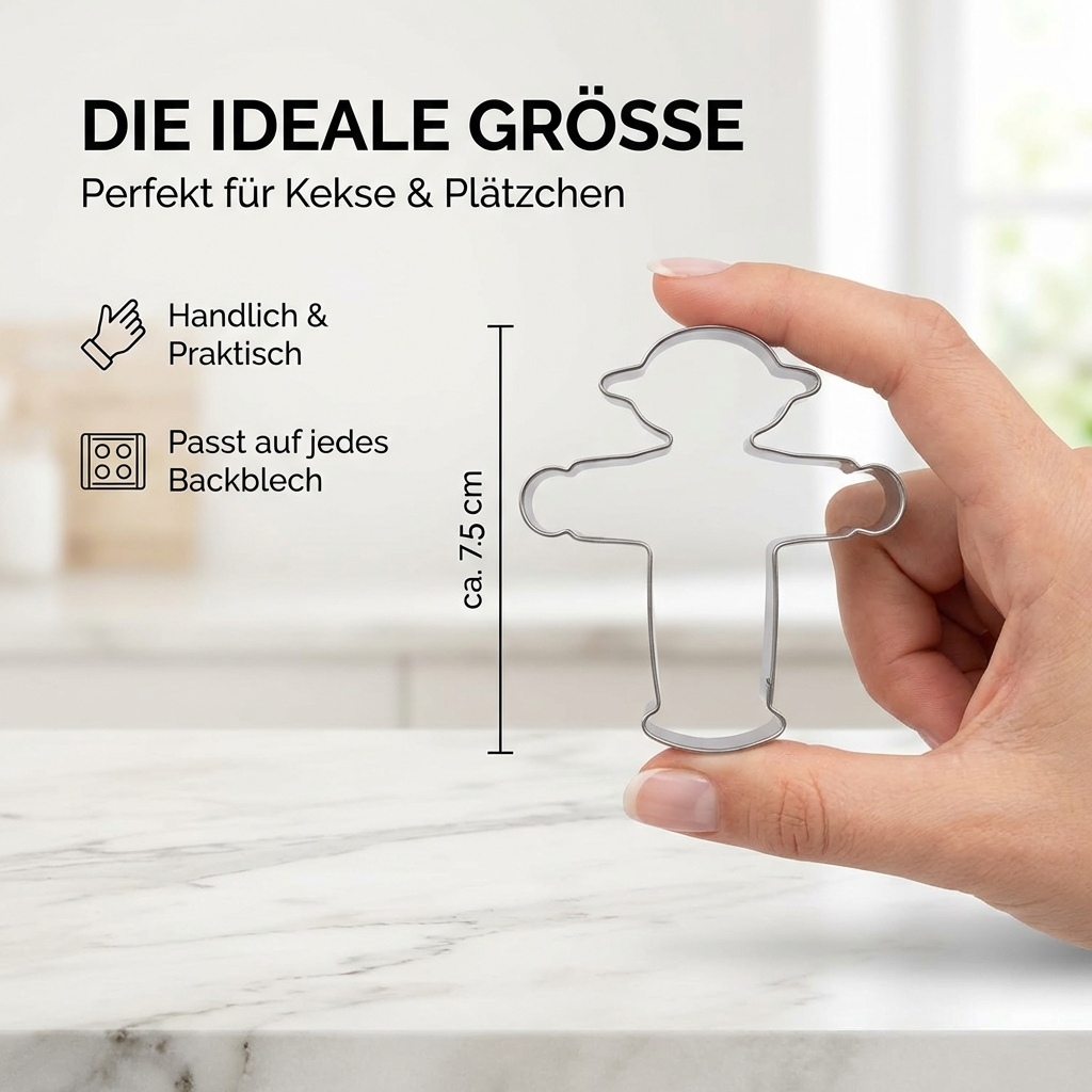 AMPELMANN Keksausstecher „Steher & Geher“ im Set – aus Edelstahl für kreative Back- und Dessertideen - 7,5cm