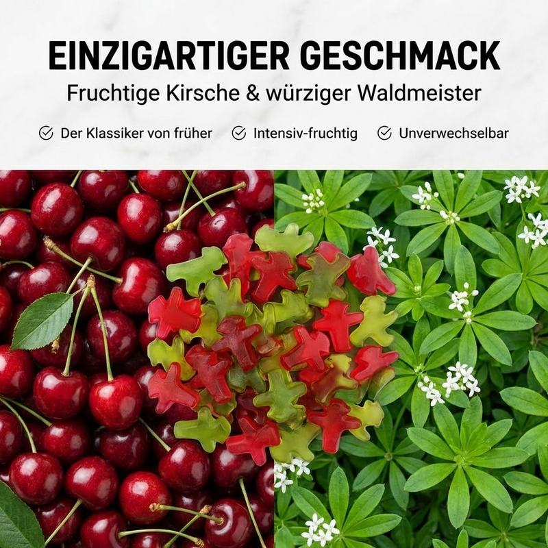 10x Ampelmann Fruchtgummis / Haribo Gummibärchen, 160g Kirsche & Waldmeister