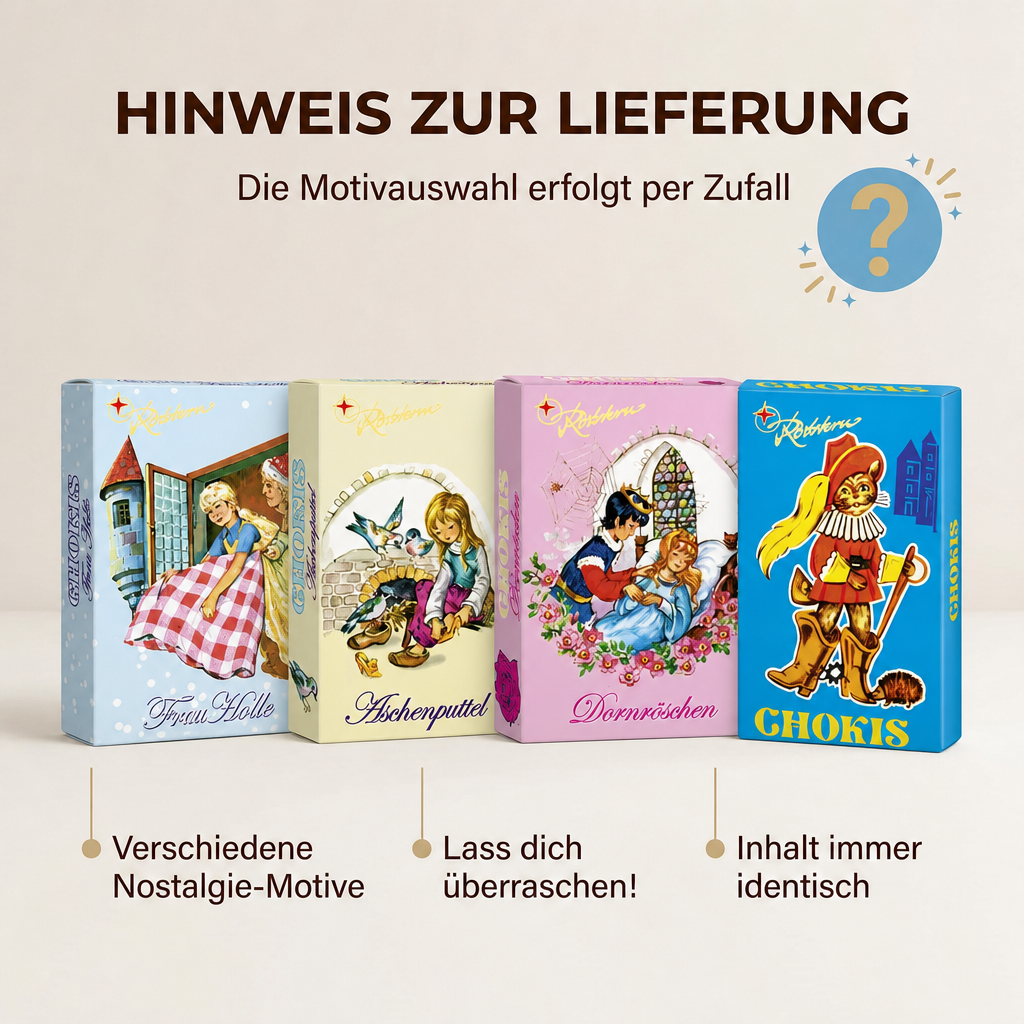 Chokis Märchen aus Vollmilch Schokolade, 50g Schokoladenbohnen