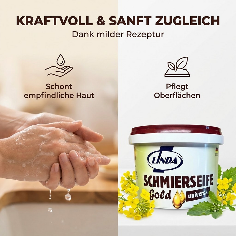 Linda Schmierseife Gold - ohne Farb-, Duft- und Konservierungsstoffe 500ml