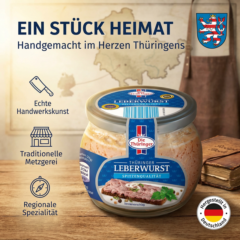 Thüringer Leberwurst 130g mit traditionellen Gewürzen