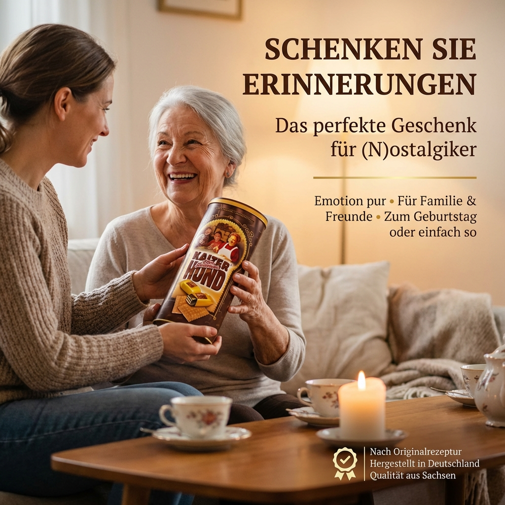 Oma Hartmanns Kalter Hund -Butterkeks-Sticks mit Kakaofüllung - in der Nostalgiedose zum Aufbewahren 325g