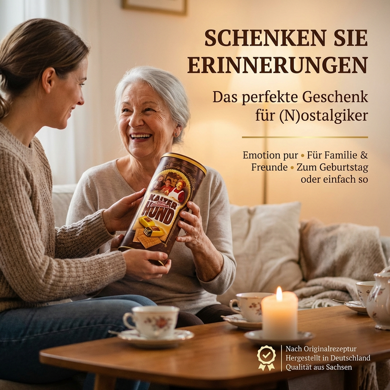 Oma Hartmanns Kalter Hund -Butterkeks-Sticks mit Kakaofüllung - in der Nostalgiedose zum Aufbewahren 325g