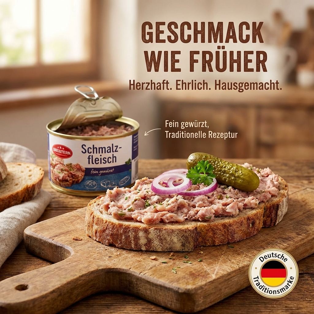Dreistern – Schmalzfleisch 400g fein gewürzt nach Original-Rezept einfach öffnen und sofort genießen