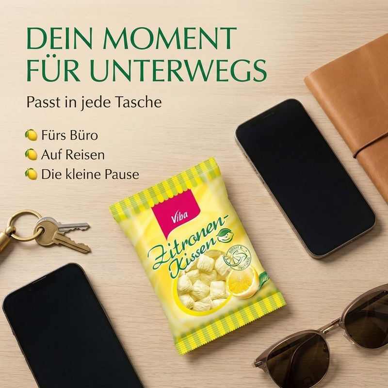 Viba Zitronen Kissen 90g, mürbe & fruchtiger Zitronengeschmack