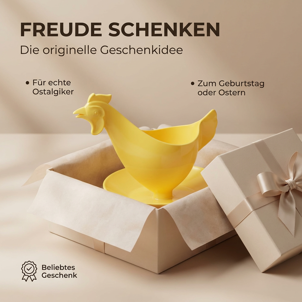 Reifra Sonja PLASTIC Eierbecher als Huhn gelb - für alle Eiergrößen - Traditionseierbecher