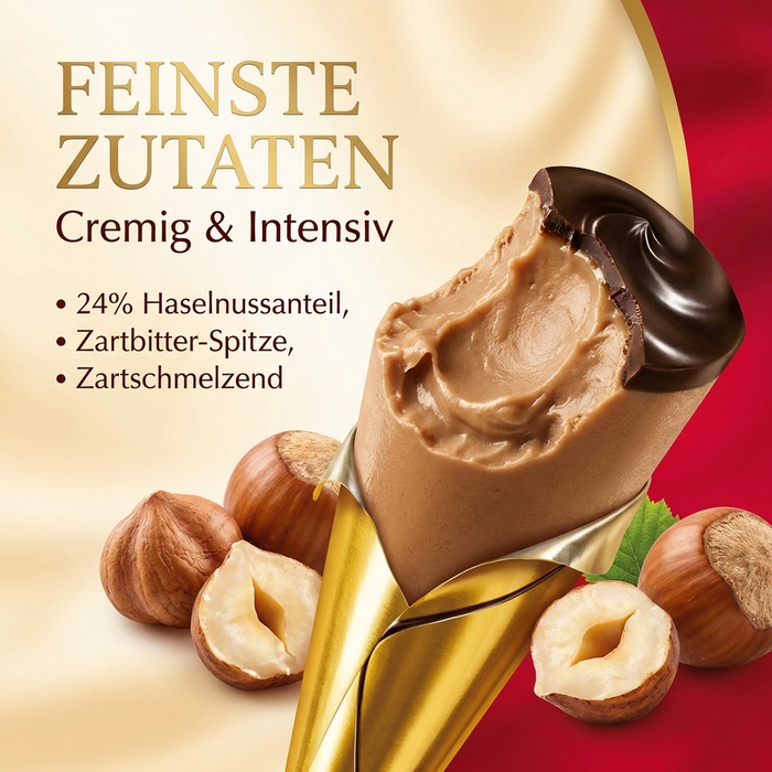 Rotstern Nougat-Tütchen – Feinste Pralinen aus Nougat & Zartbitterschokolade 100 g