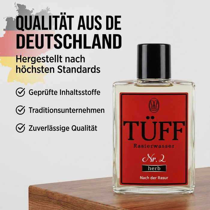 Tüff Nr. 2 - Rasierwasser nach der Rasur "herb" - pflanzlichen Wirkstoffe 100ml