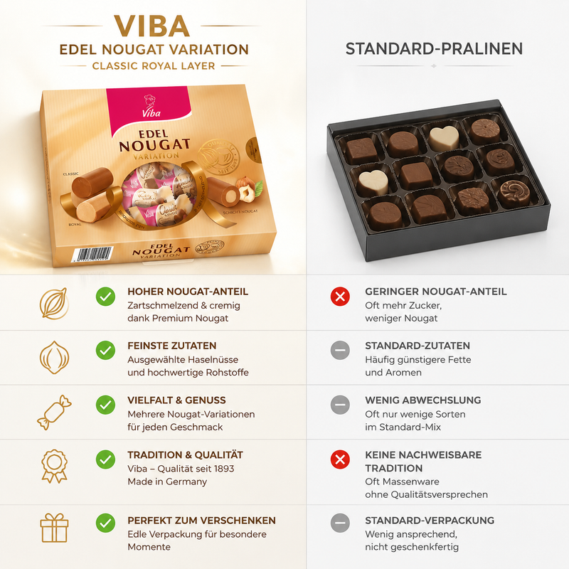 Viba Edel Nougat Variation Selection 130g