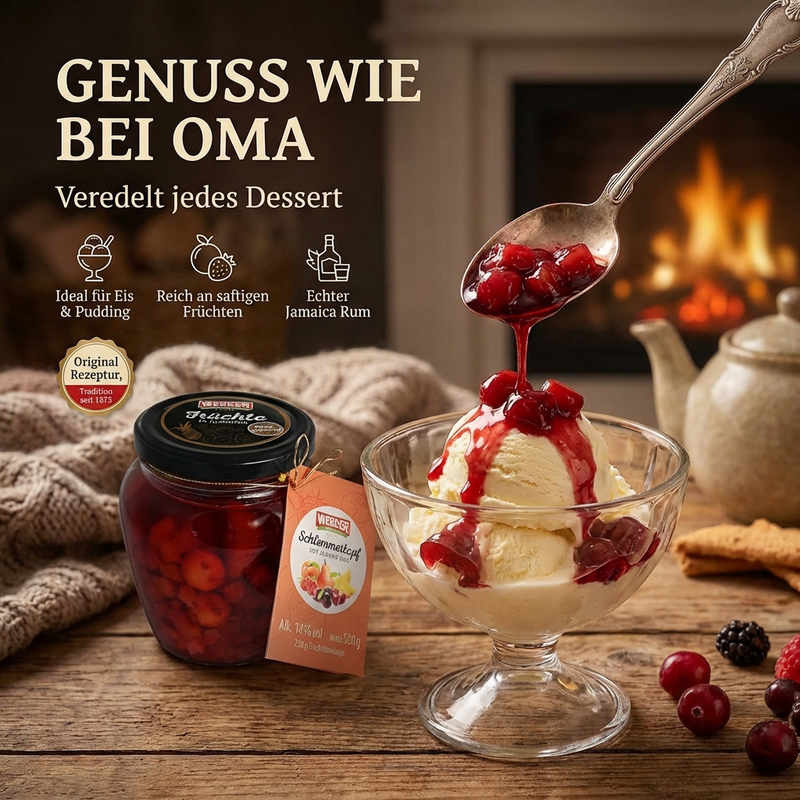 Werder Schlemmer-Rumtopf mit Jamaika Rum 14% vol. 250g Frucht - handgefertigt