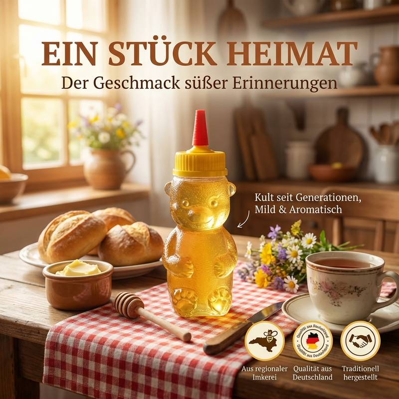 Kleiner Bär mit Honig – Akazienhonig naturbelassen & ungefiltert, 250 g