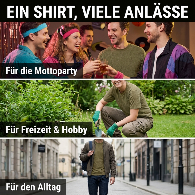 T-Shirt im NVA-Look mit Streifen - 100% Baumwolle - unisex