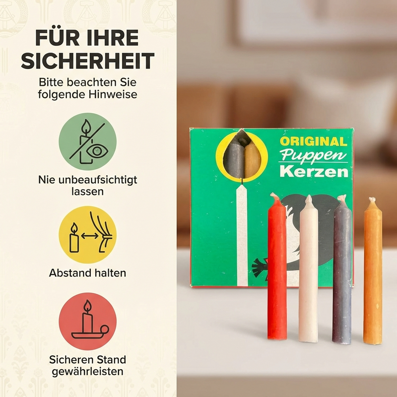 Christbaumkerzen Puppenkerzen - bunt, 20 Stk - 7x1 cm  für Weihnachtspyramide, Krippe und Christbaum
