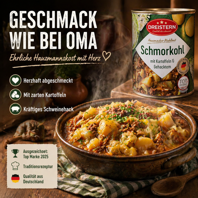 Dreistern Schmorkohl mit Kartoffeln und Gehacktem 800g